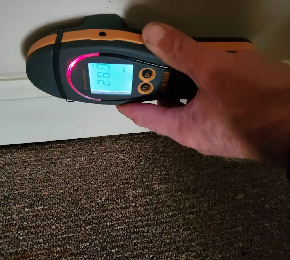 Moisture detection at baseboard during Sewage Cleanup & Sanitation in Atlantic City